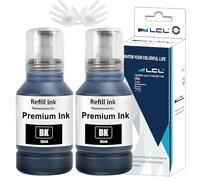 L outeille d'encre Remplacement pour 104 Noir Haute capacité Compatible pour Epson EcoTank ET-1810 ET-2710 ET-2711 ET-2712 ET-2714 ET-2715 ET-2720 ET-2721 ET-2726 ET-2810 (2-Pack)