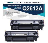 L artouche de Toner Compatible 12A Q2612A Q2612AD (2 Noir) Remplacement pour HP LaserJet 1010 1015 1012 1018 1020 1022 1022n 1022NW 3015 3030 3050 3052 3055 M1005 M1319 M1319F Printer