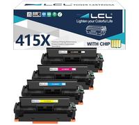 LCL Cartouche de Toner Compatible 415A 415X W2030A W2030X W2031X W2032X W2033X (avec Puce) Remplacement pour HP Color Laserjet Pro M454 M454DW M454NW M454DN M479 M479FDN M479FNW M479DW (KCMY)