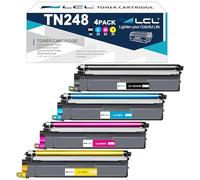 LCL Cartouche de Toner Compatible TN248 TN-248 TN-248BK TN-248C TN-248M TN-248Y Remplacement pour Brother DCP-L3515CDW DCP-L3520CDW DCP-L3555CDW,DCP-L3560CDW HL-L3220CW HL-L3240CDW (4pack KCMY)