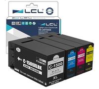 LCL Cartouche d'encre Compatible 1500XL 1500XLE PGI1500XL PGI-1500XL PGI-1500XLBK PGI-1500XLC PGI-1500XLM PGI-1500XLY (KCMY) Remplacement pour Canon MAXIFY MB2050 MB2150 MB2155