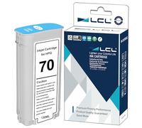 LCL Cartouche d'encre Compatible 70 C9390A 135ML High Yield Remplacement pour HP Designjet Z2100 Z3100 Z3100PS Z3200 Z3200PS Z5200 Z5400(1 Light Cyan)
