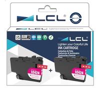 LCL Cartouche d'encre Compatible LC-424 LC424 LC-424M LC424M (2PK Magenta) Remplacement pour Brother DCP-J1200W DCP-J1200WE