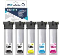 L artouches d'encre T9441 T9442 T9443 T9444 Compatible pour Epson 5-Pack | Workforce Pro WF-C5210 WF-C5210DW WF-C5290 WF-C5290DW WF-C5710 WF-C5710DWF WF-C5790 WF-C5790DWF WF-C5790DW (2KCMY)