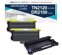L ompatible Cartouche de Toner TN2120 2Pack+Tambour DR2100 1Pack | TN2110 TN-2120 TN-2110 DR-2100 Compatible pour Brother DCP-7030 DCP-7032 DCP-7040 DCP-7045N HL-2140 HL-2150N HL-2170W