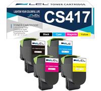 L S417 6000+3x3500Pages Toner Compatible avec Lexmark 71B2HK0 71B2HC0 | 71B2HM0 71B2HY0 71B0H10 71B0H20 71B0H30 71B0H40 Compatible pour Lexmark CS417 CS417dn CX417de CS517de CX517de (KCMY,4-Pack)