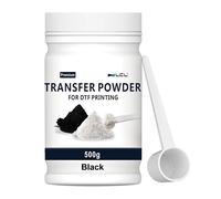LCL DTF Powder Poudre de Transfert DTF Noir 500g/17.6oz Transfert numérique Noir Poudre adhésive pour vêtements Noirs ou de Couleur foncée, Poudre de Transfert prétraitée DTF pour Tous Les Tissus