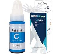 LCL GI490 GI590 Encre Compatible pour Canon 590 GI-590 GI-490 Cyan Bouteille d'encre Compatible avec Canon PIXMA G1000 G1400 G1500 G2000 G2400 G2500 G3000 G3400 G3500 G4500 (1-Pack)