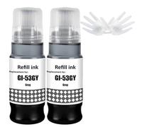 L I53 Gris Imprimante Bouteille d'encre Compatible GI-53 GY GI-53GY | Remplacement pour Canon PIXMA G650 G550,2-pack