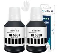 LCL Imprimante Bouteille d'encre Compatible GI56 GI-56 BK GI-56BK (2-Pack Noir 170ML) Remplacement pour Canon MAXIFY GX7050 GX6050 GX5050 GX4050 GX3050