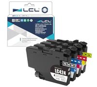 LCL LC424 Cartouches d'encre Compatible pour Brother LC 424 Compatible pour Brother DCP-J1200W DCP-J1200WE Imprimantes (1 Noir, 1 Cyan, 1 Magenta, 1 Jaune)