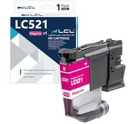 LCL LC521 Magenta Cartouche d'encre Compatible pour Brother LC521 LC-521 LC521M LC-521M Compatible pour Brother DCP-J1260DW DCP-J1310DW DCP-J1313DW DCP-J1360DW DCP-J1460DW (1-Pack)