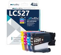 LCL LC527 Cartouche d'encre Compatible pour Brother LC527VAL LC527 | Compatible pour Brother MFC-J4350DW MFC-J4550DW MFC-J6760DW MFC-J6960DW (4-Pack,Noir Cyan Magenta Jaune)