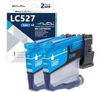 LCL LC527 Cyan Cartouche d'encre Compatible pour Brother LC527 LC527C Remplacement pour Brother MFC-J4350DW MFC-J4550DW MFC-J6760DW MFC-J6960DW (2-Pack)