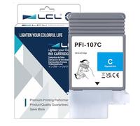LCL PFI-107 130-ml Cyan Cartouche d'encre Compatible pour Canon PFI-107 PFI-107C PFI107C pour Canon ImagePROGRAF iPF670 iPF680 iPF685 iPF770 iPF780 iPF785 (1-Pack)