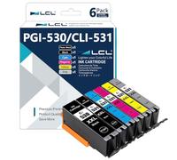 LCL PGI-530 XXL CLI-531 XXL Cartouches d'encre Compatible pour Canon PGI-530 CLI-531 imprimante Compatible pour Canon TS8750 TS8751 (6-Pack,Rendement élevé,PGBK,Noir,Cyan,Magenta,Jaune,Gris)