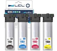 LCL T11D Cartouche d'encre Compatible pour Epson T11D1 T11D2 T11D3 T11D4 Compatible avec Epson Workforce Pro WF-C5390DW WF-C5890DWF WF-C5390DN WF-C5390DW BAM WF-C5390DW BAM(KCMY，4-Pack)