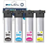 LCL T9451 Cartouche d'encre Compatible pour Epson T9451 T9452 T9453 T9454 pour Epson Workforce Pro WF-C5210 WF-C5210DW WF-C5290 WF-C5290DW WF-C5710 WF-C5710DWF WF-C5790 WF-C5790DWF (KCMY,4PACK)