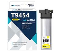 LCL T9454 Jaune Haut rendement Cartouche d'encre Compatible pour Epson | T9444 T9454 pour Epson Workforce Pro WF-C5210 WF-C5210DW WF-C5290 WF-C5290DW WF-C5710 WF-C5710DWF WF-C5790 WF-C5790DWF,1-Pack