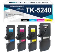 LCL TK-5240 TK5240 Cartouche de Toner Compatible pour Kyocera TK-5240 4Pack | TK-5240K TK-5240C TK-5240M TK-5240Y Compatible pour Kyocera ECOSYS M5526 M5526cdw M5526cdn P5026 P5026cdn P5026cdw (KCMY)