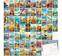 LCLAIDYDY Lot de 63 cartes postales pour parcs nationaux - Affiches de voyage vintage - Décoration de chambre - Style rétro - Parcs nationaux américains - Cartes postales pour envoi mural - Collection