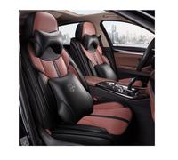 LCLCDZ Ensemble complet de housses de siège de voiture universelles en cuir imperméable, compatibles avec airbag latéral, compatibles avec la plupart des voitures, édition Deluxe noir et rose