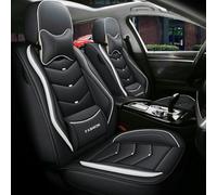 LCLCDZ Lot de housses de siège de voiture universelles pour Infiniti Fx Fx35 Fx37 Q50 Q70 Q70L Qx60 Qx70 Jaguar E-Pace F-Pace Xe Xf Xj Isuzu D-Max Accessoires de voiture, noir et blanc de luxe