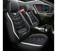 LCLCDZ Lot de housses de siège de voiture universelles pour Jetta TIGUAN Santana Variant Lamando Lavida Vista Accessoires auto Noir/blanc