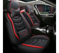 LCLCDZ Lot de housses de siège de voiture universelles pour Nissan X-Trail T33 2021 2022 2023 Accessoires de voiture, noir et rouge luxe