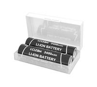 LCLEBM 2PCS 3400mAh 3.7V Rechargeable Flat Top Battery High-Drain with USB Battery Charger for 20A Battery for...