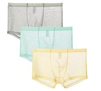 lclvld Boxer Sexy pour Hommes Pantalons Transparents Transparents sous-v괥ments Lingerie Sexy sous-v괥ments Transparents,3pcs-grey+lightblue+gelb,XXL