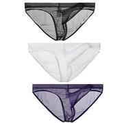 lclvld Hommes Slips sous-vêtements Maille Transparente Voir à Travers Les Slips Sexy érotique Hommes sous-vêtements éléphant Renflement sous-vêtements