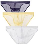 lclvld Slips pour Hommes Slips Taille Basse sous-vêtements Sexy Slips Transparents Sexy Slips en Soie glacée sous-vêtements Respirants