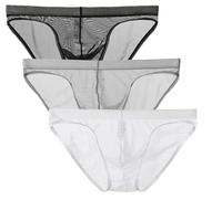lclvld Slips pour Hommes Slips Taille Basse sous-vêtements Sexy Slips Transparents Sexy Slips en Soie glacée sous-vêtements Respirants