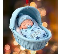LCMAIT Décoration Personnalisée pour Le Premier Noël de Bébé 2025 Mon Premier Noel Personnalisée avec Prénom et Date Mon Premier Noel Acrylique Idéal pour Familles Nouvelles Mamans Les Garçons Filles