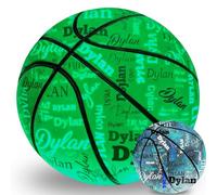 LCMAIT Nightlight Basketball avec Nom Personnalisable, Ballon de Basket Lumineux Nocturne pour Jeux, pour Fils, Fille, Copain, Père, Entraîneur & Fans | Anniversaire, Remise des Diplômes