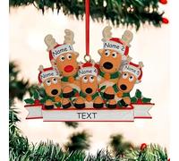 LCMAIT Personnalisé Famille Noël Ornaments 2025, Personnalisé Pendentif Wapiti de Noël Décoration d'arbre, Décorations Nom/Texte Suspendu Ornement, Moose Anime Image Pendentif