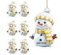 LCMAIT Personnalisé Noël Coloré Bonhomme de Neige Décoration, Personnalisé Famille Noël Ornaments 2025, Décorations Nom/Texte Suspendu Ornement, Cadeaux d'hiver pour Les Amis de La Famille
