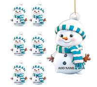 LCMAIT Personnalisé Noël Coloré Bonhomme de Neige Décoration, Personnalisé Famille Noël Ornaments 2025, Décorations Nom/Texte Suspendu Ornement, Cadeaux d'hiver pour Les Amis de La Famille