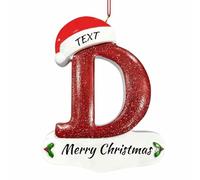 LCMAIT Personnalisés Ornaments de Noël de Famille 2025, Pendentif de Lettre de Noël Personnalisé avec des Noms/Texte, Cadeau d'hiver pour Les Amis de La Famille (A - Z)