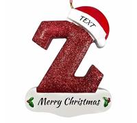 LCMAIT Personnalisés Ornaments de Noël de Famille 2025, Pendentif de Lettre de Noël Personnalisé avec des Noms/Texte, Cadeau d'hiver pour Les Amis de La Famille (A - Z)