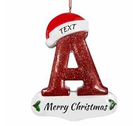 LCMAIT Personnalisés Ornaments de Noël de Famille 2025, Pendentif de Lettre de Noël Personnalisé avec des Noms/Texte, Cadeau d'hiver pour Les Amis de La Famille (A - Z)