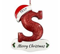 LCMAIT Personnalisés Ornaments de Noël de Famille 2025, Pendentif de Lettre de Noël Personnalisé avec des Noms/Texte, Cadeau d'hiver pour Les Amis de La Famille (A - Z)