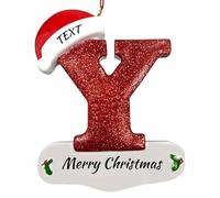 LCMAIT Personnalisés Ornaments de Noël de Famille 2025, Pendentif de Lettre de Noël Personnalisé avec des Noms/Texte, Cadeau d'hiver pour Les Amis de La Famille (A - Z)