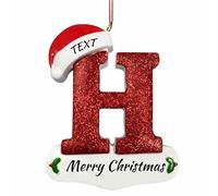 LCMAIT Personnalisés Ornaments de Noël de Famille 2025, Pendentif de Lettre de Noël Personnalisé avec des Noms/Texte, Cadeau d'hiver pour Les Amis de La Famille (A - Z)