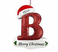 LCMAIT Personnalisés Ornaments de Noël de Famille 2025, Pendentif de Lettre de Noël Personnalisé avec des Noms/Texte, Cadeau d'hiver pour Les Amis de La Famille (A - Z)