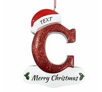 LCMAIT Personnalisés Ornaments de Noël de Famille 2025, Pendentif de Lettre de Noël Personnalisé avec des Noms/Texte, Cadeau d'hiver pour Les Amis de La Famille (A - Z)