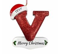 LCMAIT Personnalisés Ornaments de Noël de Famille 2025, Pendentif de Lettre de Noël Personnalisé avec des Noms/Texte, Cadeau d'hiver pour Les Amis de La Famille (A - Z)
