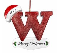 LCMAIT Personnalisés Ornaments de Noël de Famille 2025, Pendentif de Lettre de Noël Personnalisé avec des Noms/Texte, Cadeau d'hiver pour Les Amis de La Famille (A - Z)