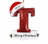 LCMAIT Personnalisés Ornaments de Noël de Famille 2025, Pendentif de Lettre de Noël Personnalisé avec des Noms/Texte, Cadeau d'hiver pour Les Amis de La Famille (A - Z)